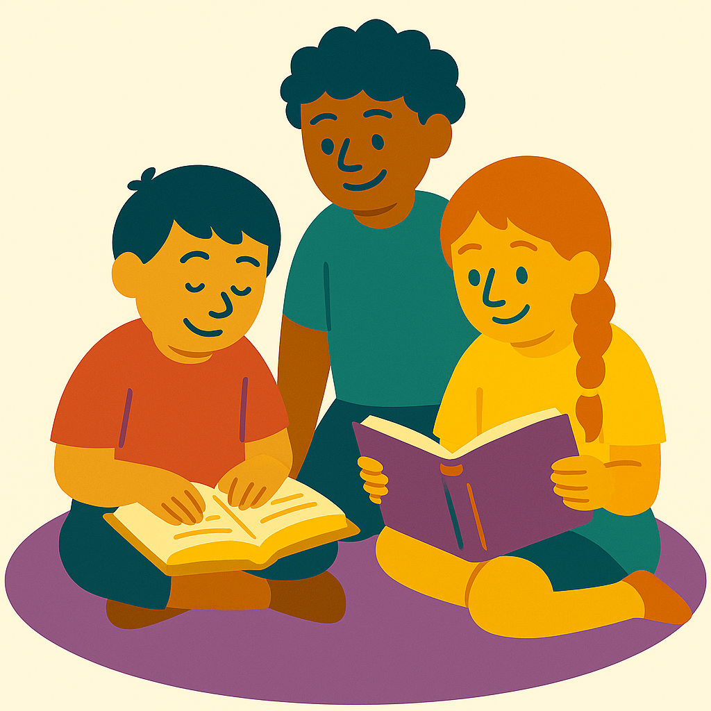 Therapist reviewing paperwork with a smiling mother.