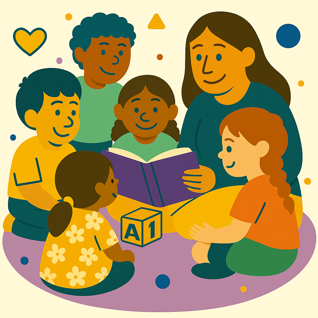 Therapist and child playing with colorful toys on the floor