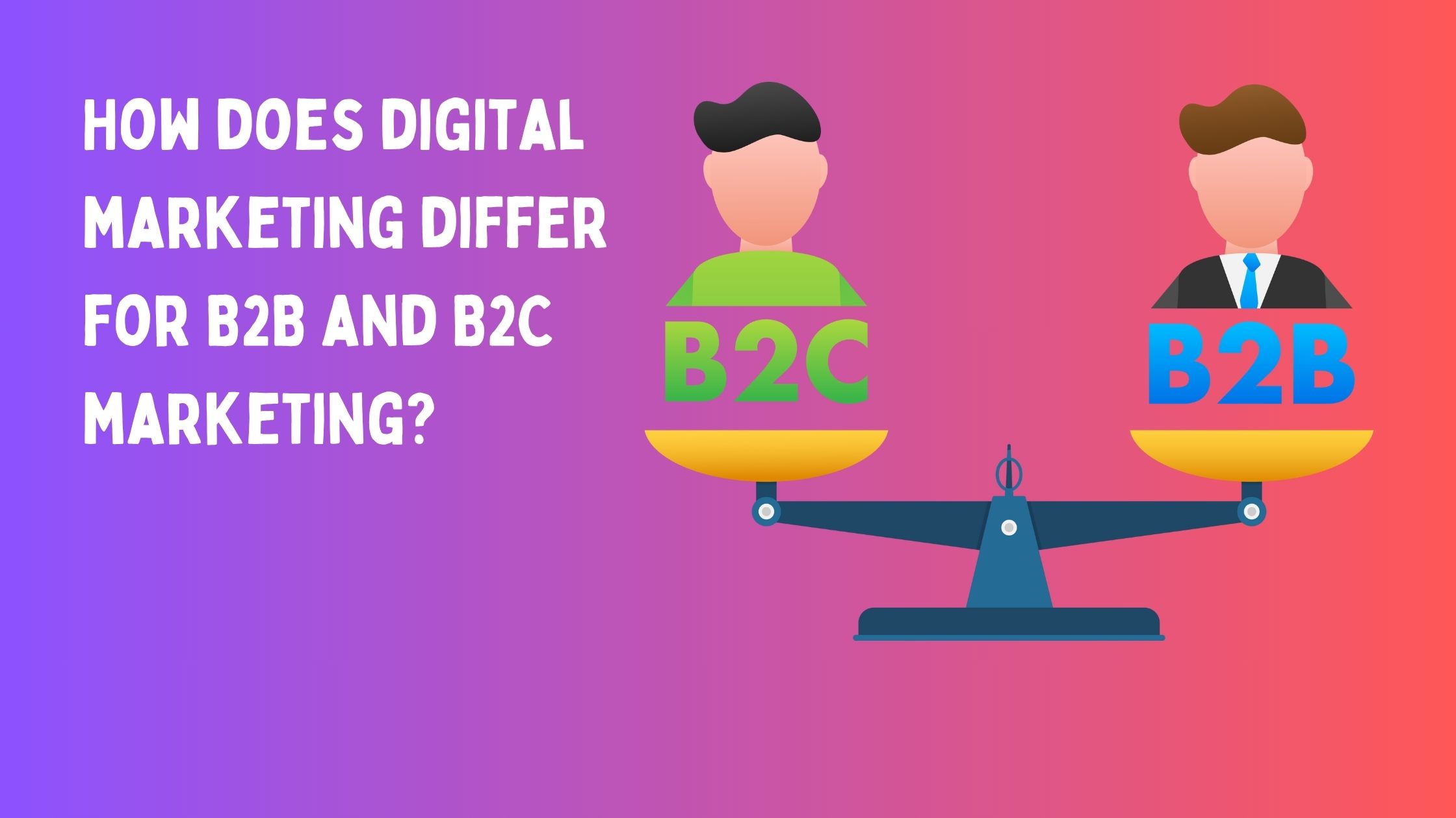How does digital marketing differ for B2B and B2C marketing?